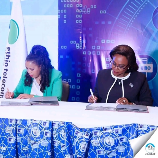 Ethio Telecom CEO & Camtel GM signs partnership agreement